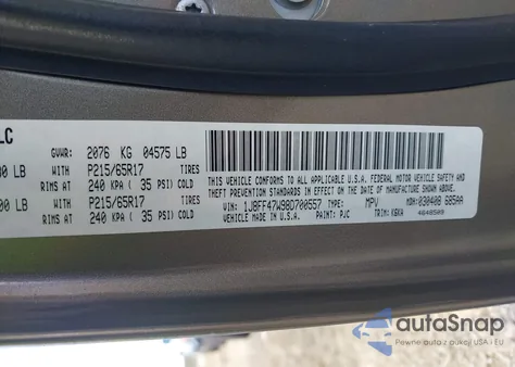 2008 Jeep Compass Sport from USA, damaged, VIN 1J8FF47W98D700557